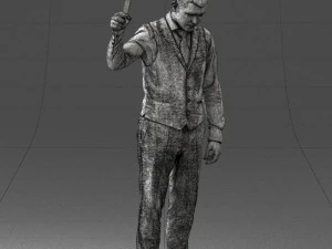 young man in vest and trousers 0455 3D Model