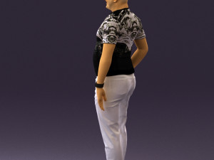 man in black shirt white pants 0452 Modelo 3D