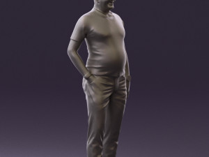man in black shirt white pants 0452 Modelo 3D