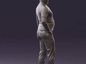 man in black shirt white pants 0452 Modelo 3D