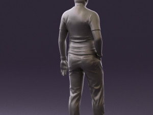 man in black shirt white pants 0452 Modelo 3D