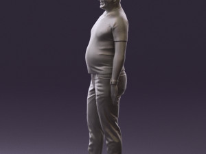 man in black shirt white pants 0452 Modelo 3D