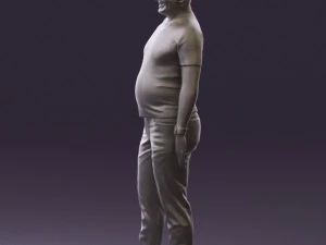 man in black shirt white pants 0452 3D Model
