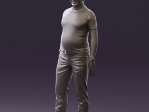 man in black shirt white pants 0452 Modelo 3D