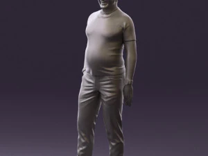 man in black shirt white pants 0452 3D Model