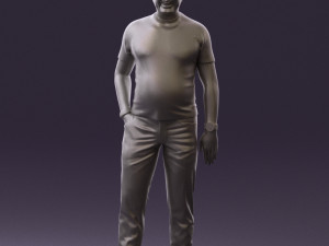 man in black shirt white pants 0452 Modelo 3D