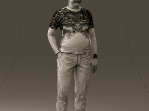 man in black shirt white pants 0452 Modelo 3D