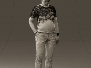man in black shirt white pants 0452 Modelo 3D