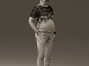 man in black shirt white pants 0452 Modelo 3D