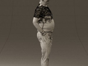 man in black shirt white pants 0452 Modelo 3D