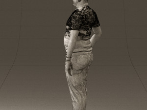 man in black shirt white pants 0452 Modelo 3D