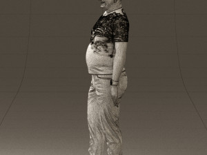 man in black shirt white pants 0452 Modelo 3D
