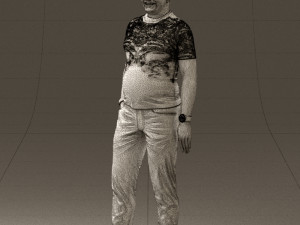 man in black shirt white pants 0452 Modelo 3D