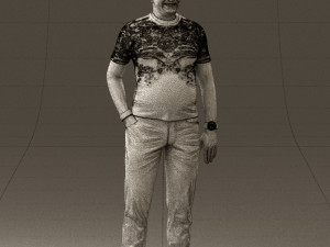 man in black shirt white pants 0452 Modelo 3D