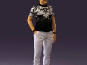 man in black shirt white pants 0452 3d print ready 3D Print Model