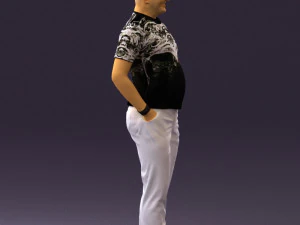 man in black shirt white pants 0452 3d print ready 3D Print Model
