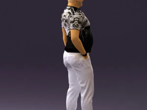 man in black shirt white pants 0452 3d print ready 3D Print Model