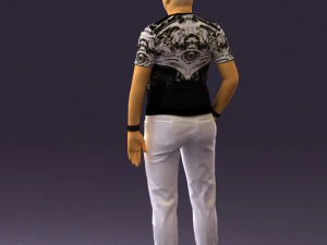 man in black shirt white pants 0452 3d print ready 3D Print Model