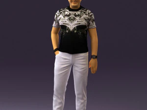 man in black shirt white pants 0452 3d print ready 3D Print Model