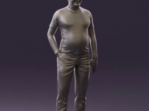 man in black shirt white pants 0452 3d print ready 3D Print Model
