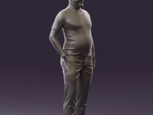 man in black shirt white pants 0452 3d print ready 3D Print Model