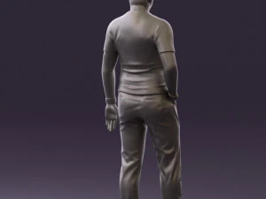 man in black shirt white pants 0452 3d print ready 3D Print Model