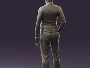 man in black shirt white pants 0452 3d print ready 3D Print Model