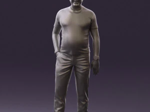 man in black shirt white pants 0452 3d print ready 3D Print Model