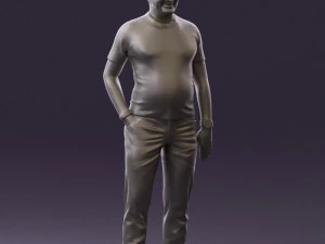 man in black shirt white pants 0452 3d print ready 3D Print Model