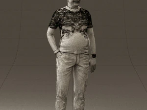man in black shirt white pants 0452 3d print ready 3D Print Model