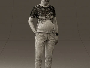 man in black shirt white pants 0452 3d print ready 3D Print Model