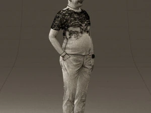man in black shirt white pants 0452 3d print ready 3D Print Model
