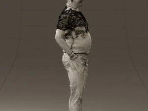 man in black shirt white pants 0452 3d print ready 3D Print Model