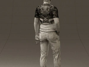man in black shirt white pants 0452 3d print ready 3D Print Model