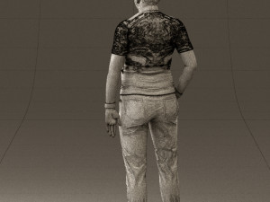 man in black shirt white pants 0452 3d print ready 3Dプリントモデル