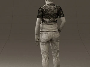 man in black shirt white pants 0452 3d print ready 3D Print Model