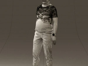 man in black shirt white pants 0452 3d print ready 3D Print Model