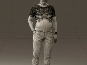 man in black shirt white pants 0452 3d print ready 3D Print Model