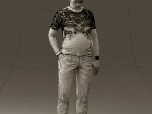 man in black shirt white pants 0452 3d print ready 3D Print Model
