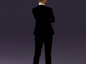 man in black suit 0450 Modelo 3D