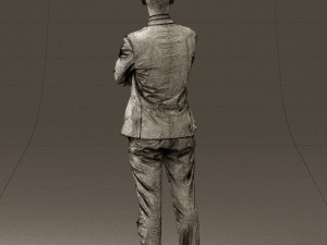 man in black suit 0450 3d print ready Modelo de Impressão 3D