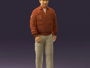 穿着直升机飞行员服的男子 0443 3D 打印准备就绪 3D 打印模型