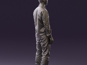 man in blue top white jeans 0437 3D Model