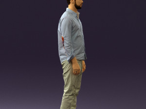 man in blue top white jeans 0437 3d print ready 3D 프린트 모델