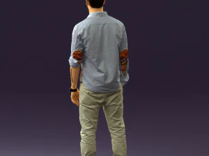man in blue top white jeans 0437 3d print ready 3D Print Model
