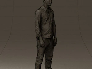 man in blue top white jeans 0437 3d print ready 3D Print Model