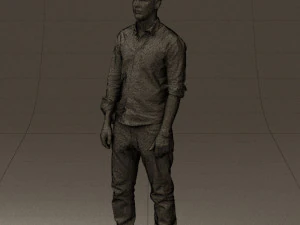 man in blue top white jeans 0437 3d print ready 3D Print Model