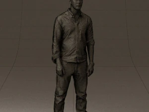 man in blue top white jeans 0437 3d print ready 3D Print Model