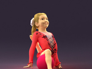 gymnastics girl in pink 0442 3D Model