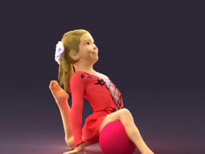 gymnastics girl in pink 0442 3D Model